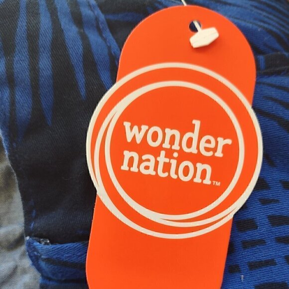Wonder Nation Cotton Flat Front Adjustable Waist Blue Boys Short Size 16 NWT - Picture 8 of 10